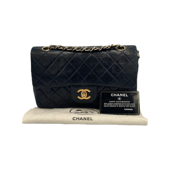 Chanel Classic Double Flap Small Marine Blue Lambskin Gold