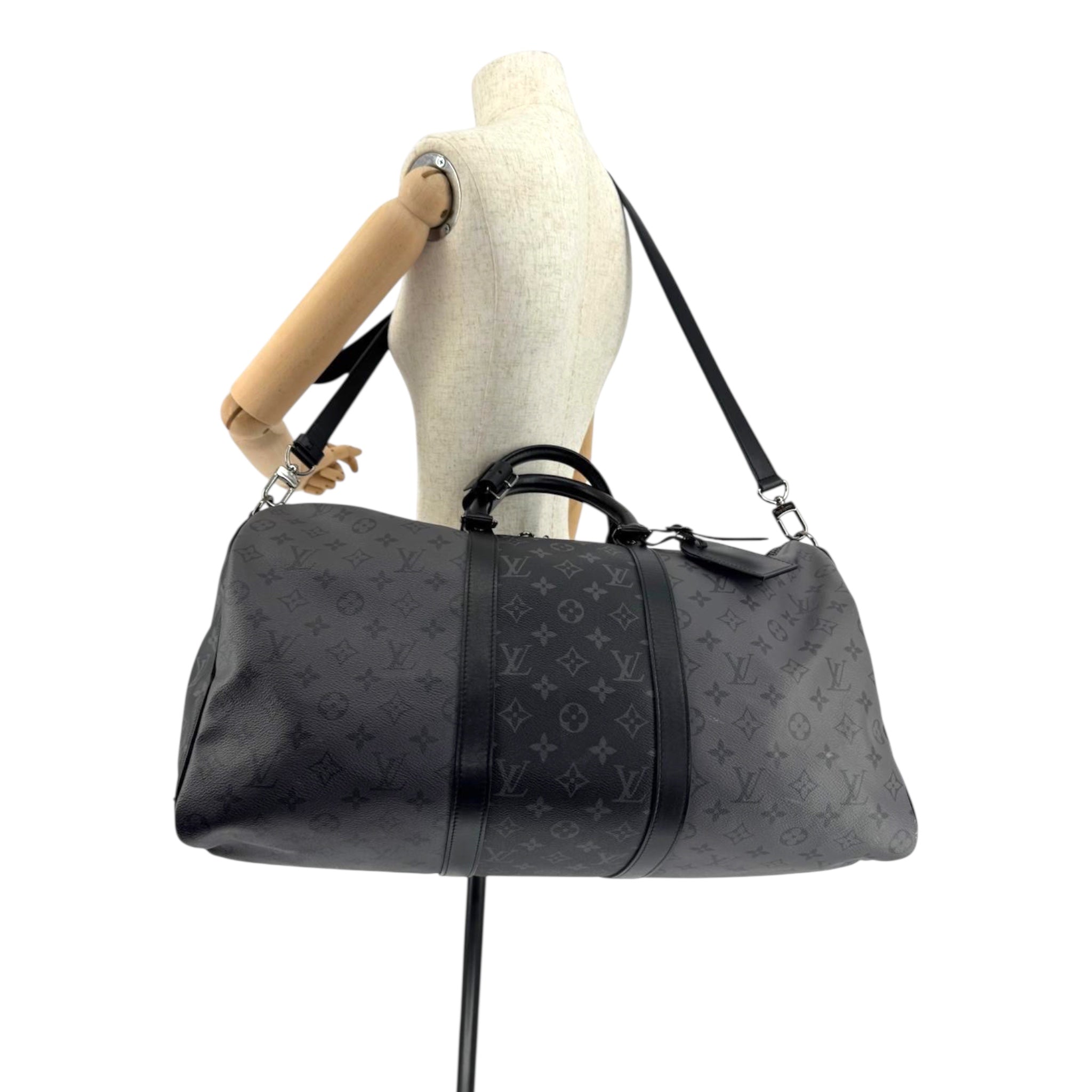 Louis Vuitton Keepall 50 Bandoulière Black Monogram Empreinte