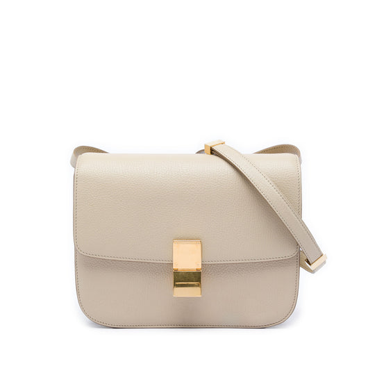 Celine Classic Box Medium Beige Goatskin