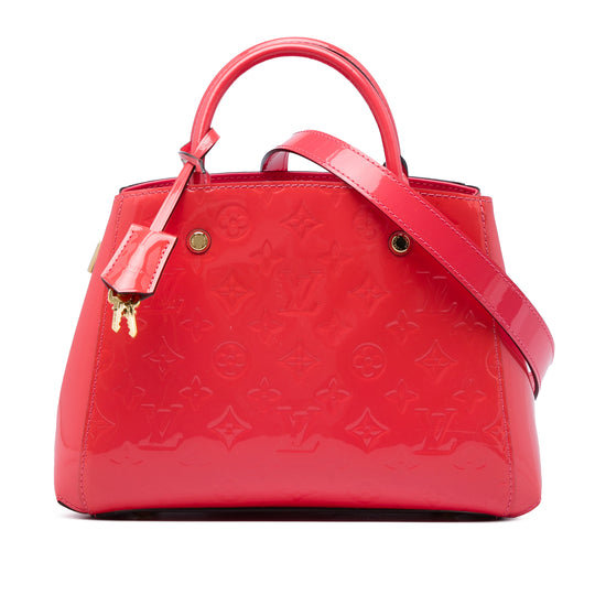 Louis Vuitton Montaigne BB Orange Patent Leather