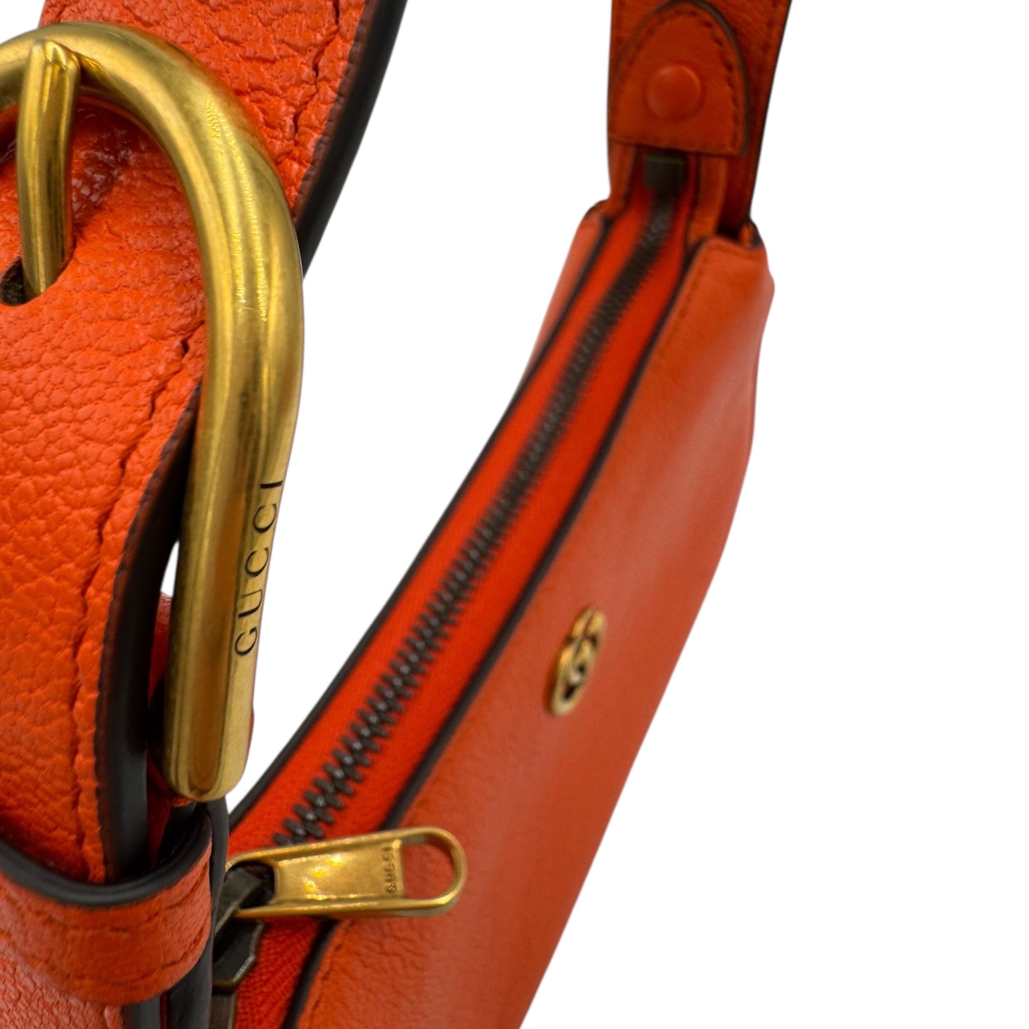 Gucci Aphrodite Mini Shoulder Bag Orange Leather