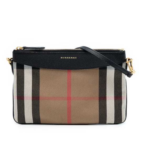 Burberry Derby Peyton Crossbody Bag Mega Check Canvas
