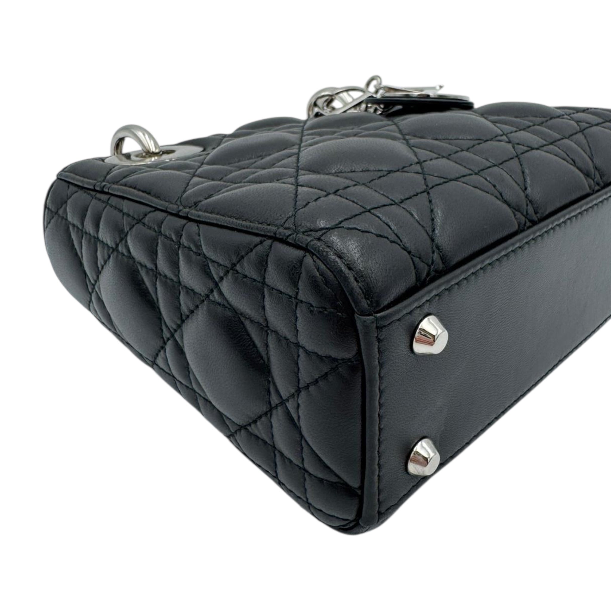 Dior Lady Dior Mini Black Studded Lambskin
