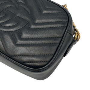 Gucci GG Marmont Small Black Matelassé Leather