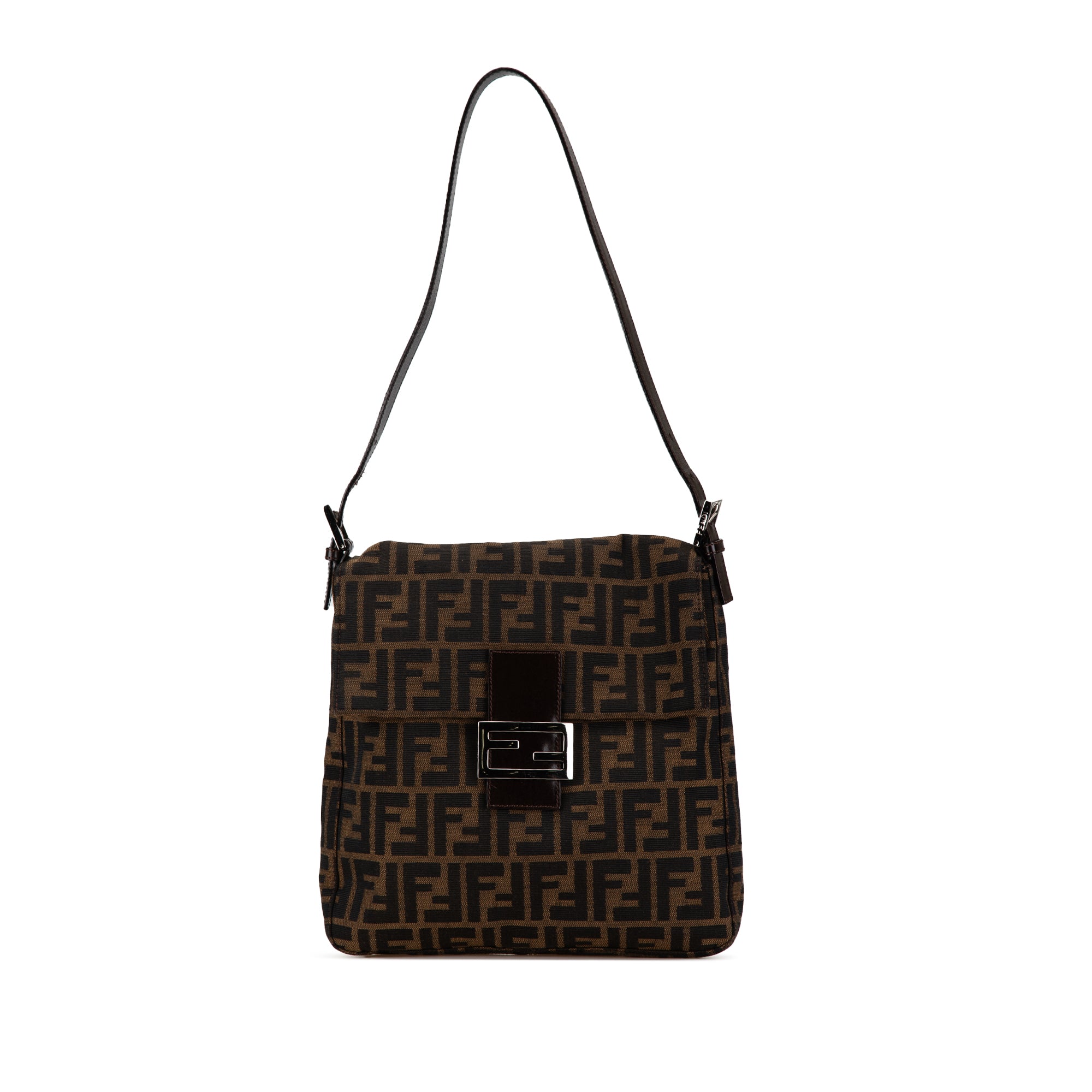 Fendi Shoulder Bag Brown Zucca Canvas