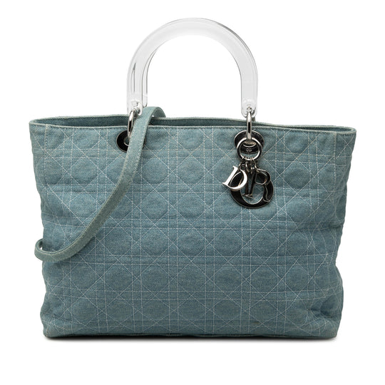 Dior Lady Dior Large Blue Denim