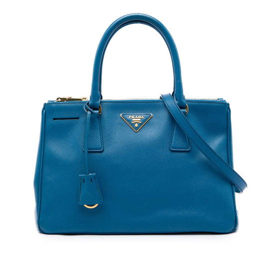 Prada Galleria Small Blue Saffiano Leather