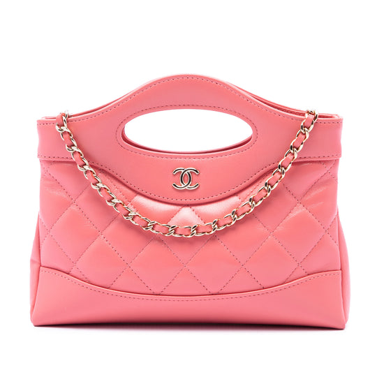 Chanel 31 Shopping Bag Nano Pink Quilted Lambskin