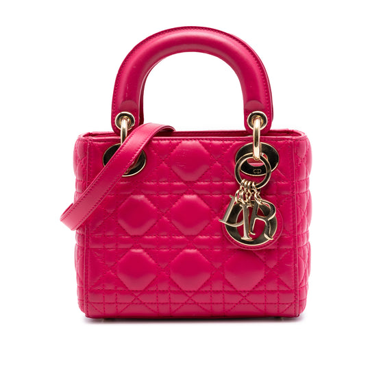 Dior Lady Dior Mini Pink Lambskin Cannage