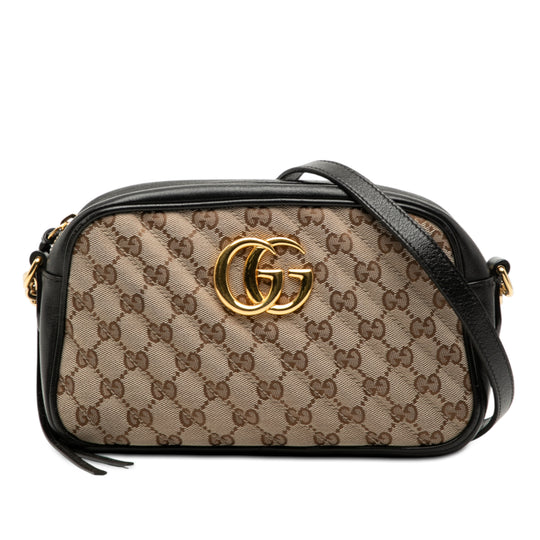 Gucci GG Marmont Small Black Canvas Calfskin