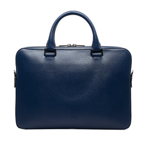 Dior Briefcase Business Bag Blue Leather
