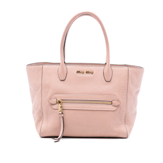 Miu Miu Madras Front Pocket Bag Pink Goatskin