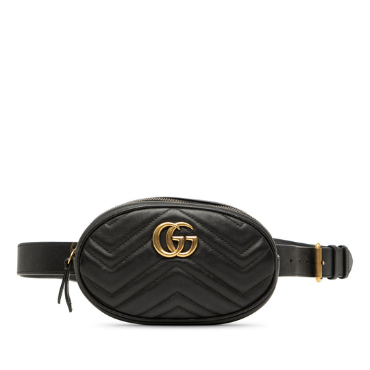 Gucci GG Marmont Belt Bag Black Calfskin