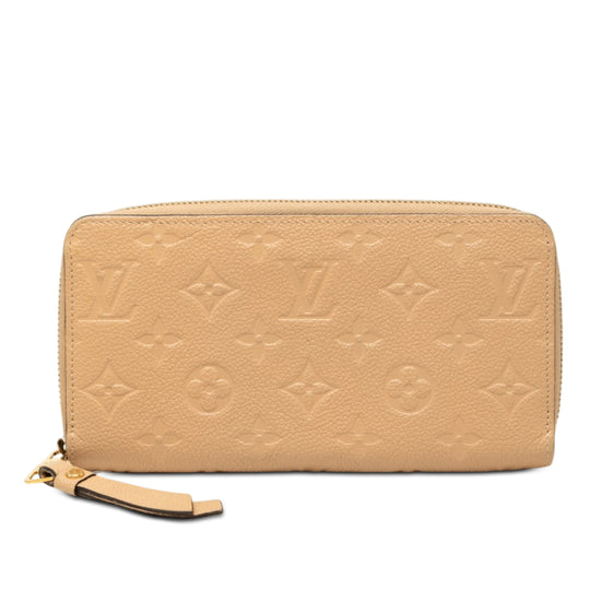 Louis Vuitton Zippy Long Wallet Beige Monogram Empreinte