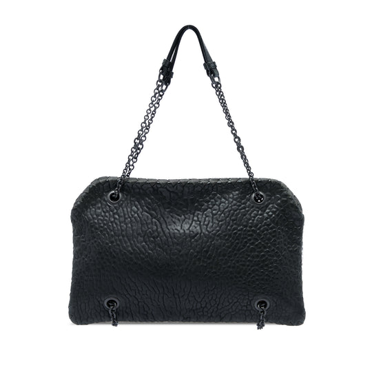 Bottega Veneta Whipstitch Duo Black Textured Calfskin
