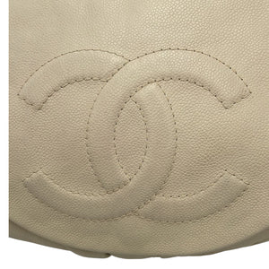 Chanel Halfmoon WOC Vintage White Caviar Silver