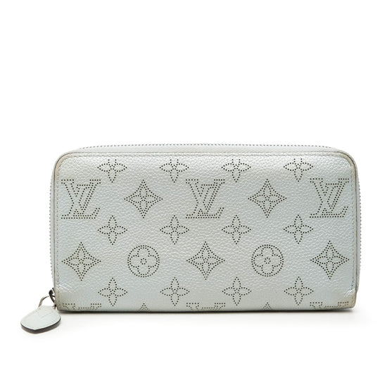 Louis Vuitton Zippy Wallet Gray Monogram Mahina Calfskin