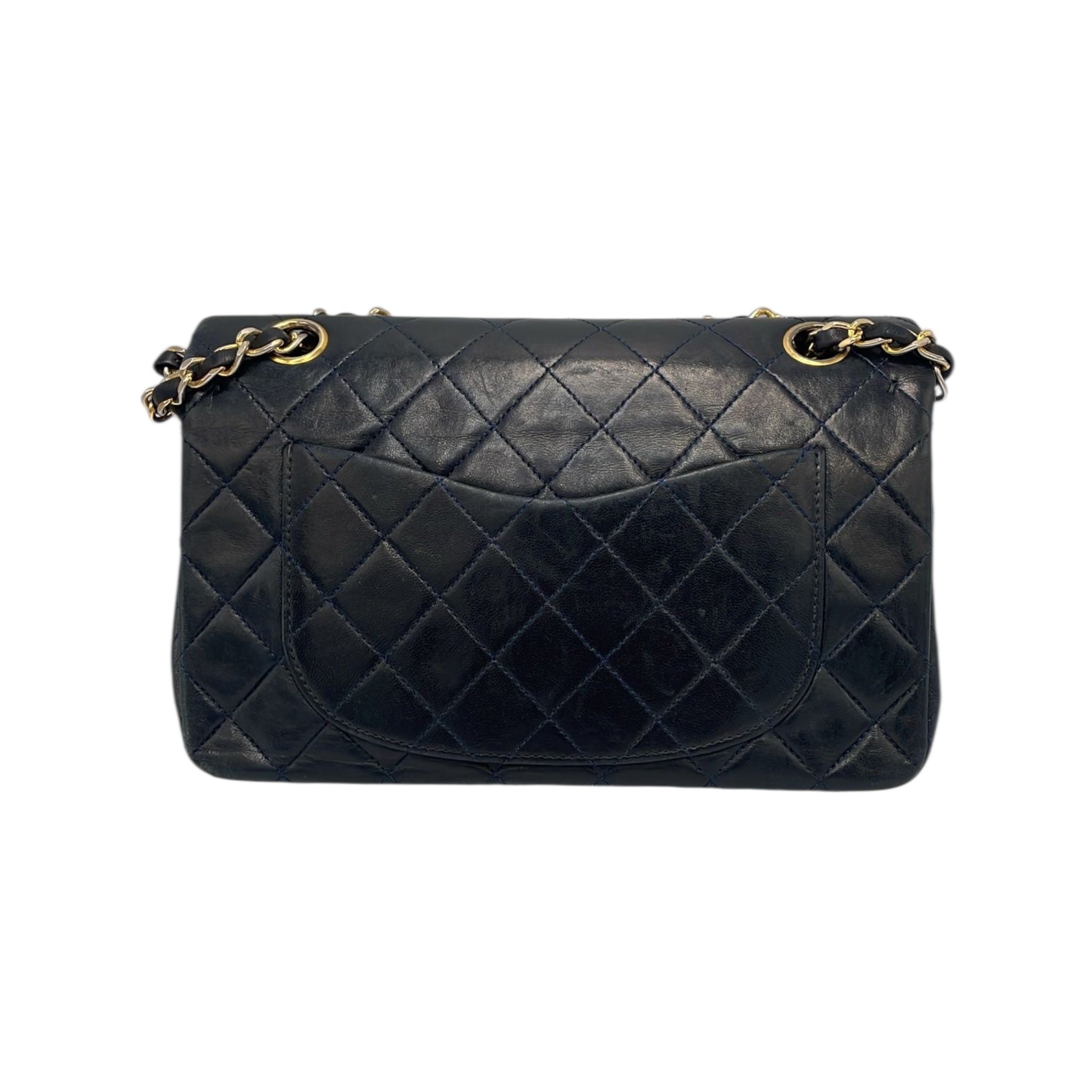 Chanel Classic Double Flap Small Marine Blue Lambskin Gold