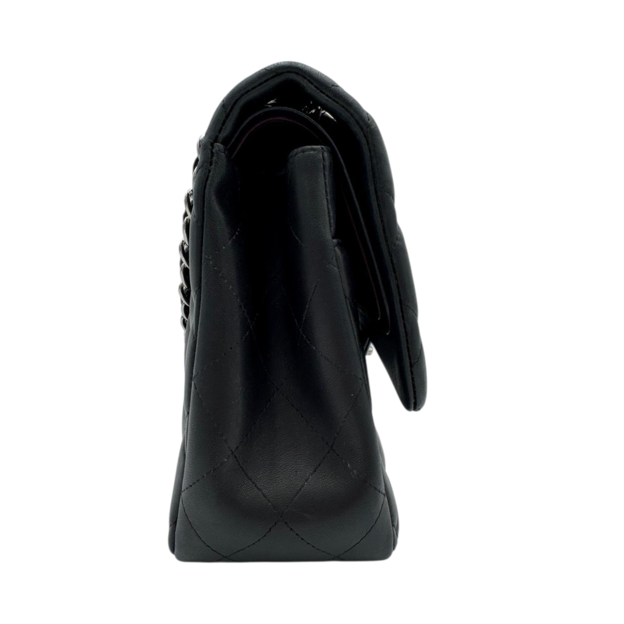 Chanel Classic Double Flap Jumbo Black Calfskin Silver