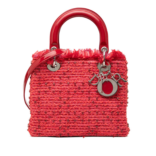 Dior Lady Dior Medium Red Tweed