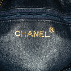 Chanel CC Crossbody Bag Blue Diamond Quilted Lambskin