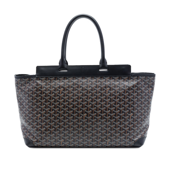 Goyard Bellechasse MM Black Goyardine Coated Canvas Calfskin
