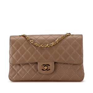 Chanel Classic Double Flap Medium Brown Lambskin Gold