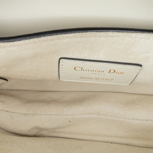 Dior Toile De Jouy Saddle Bag Mini White Calfskin