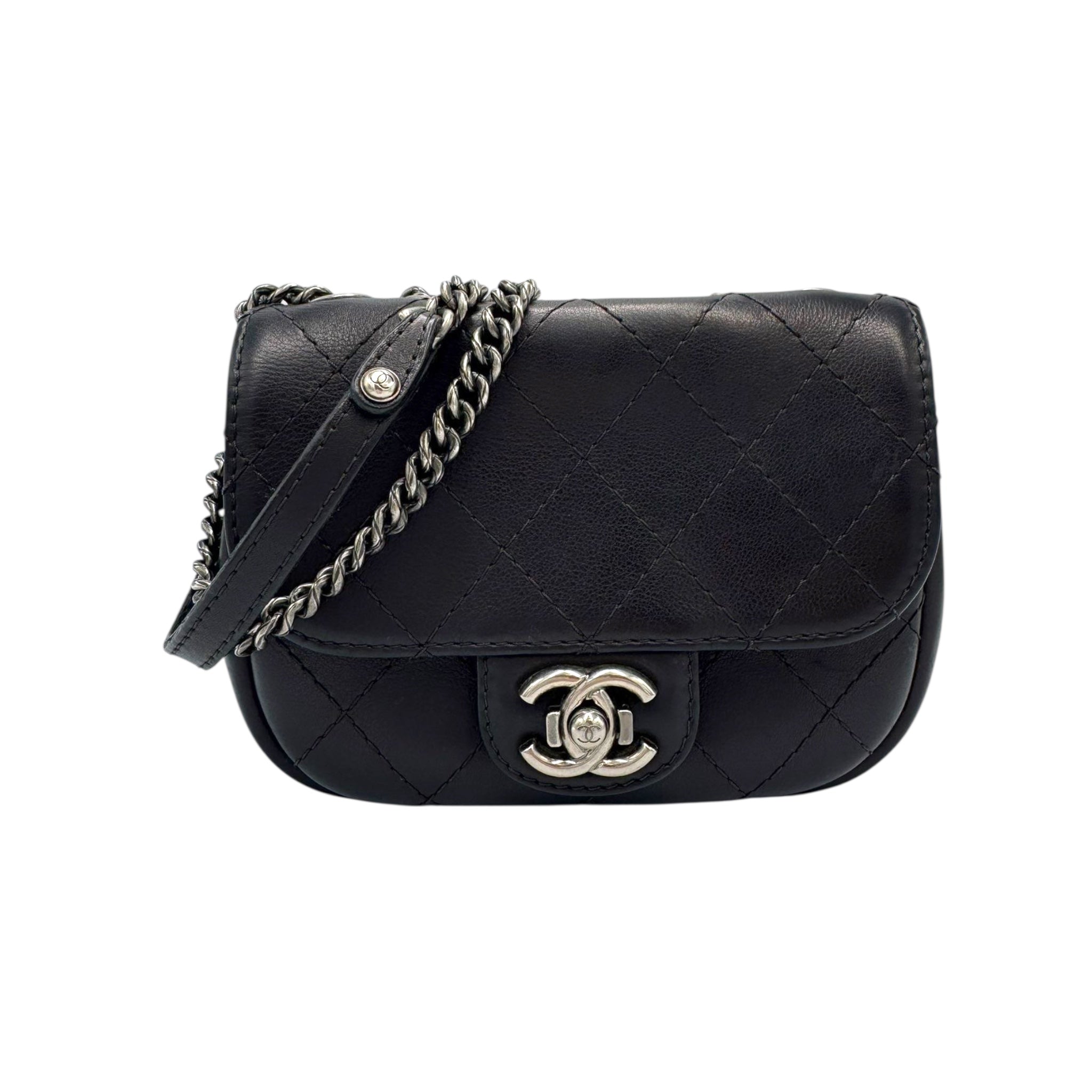 Chanel CC Camera Bag Mini Black Lambskin Gold