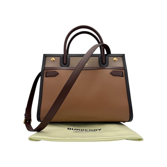 Burberry Handbag Tricolore Brown Leather