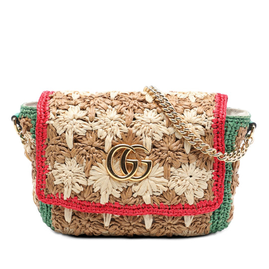 Gucci GG Marmont Small Beige Raffia