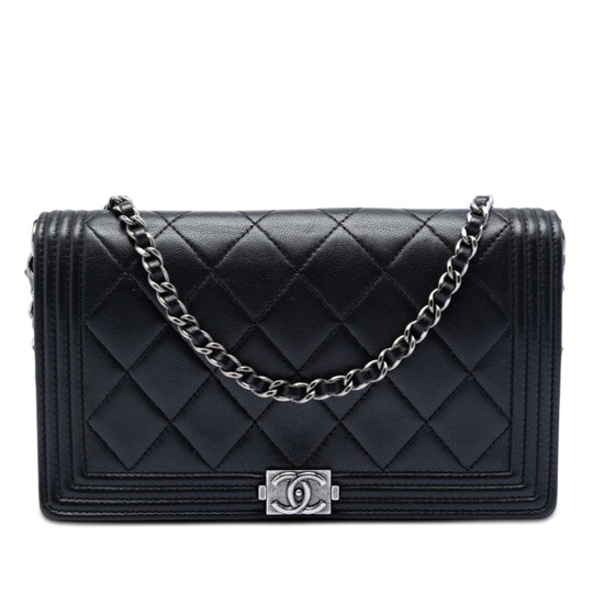 Chanel Boy Wallet On Chain Black Lambskin