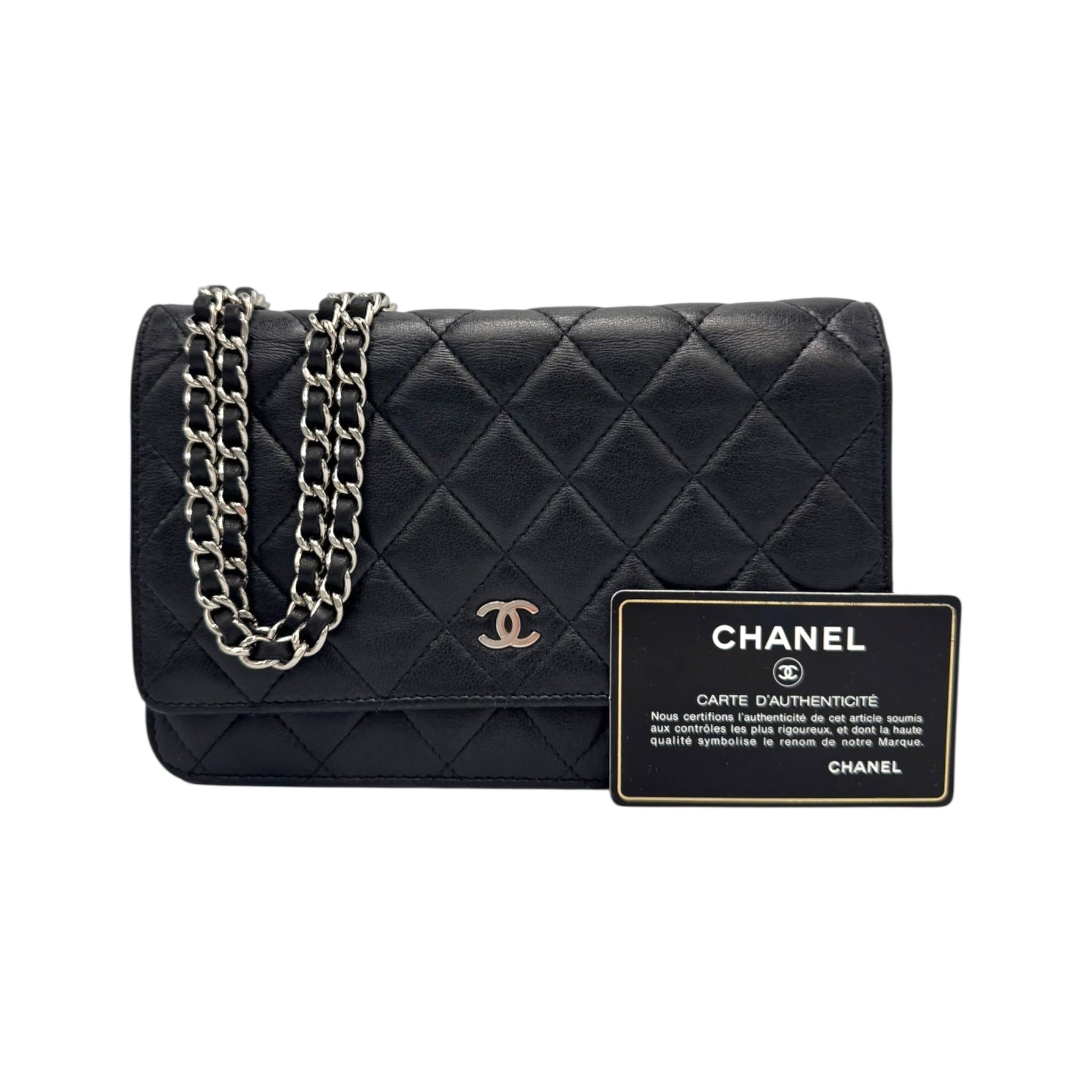 Chanel Wallet on Chain WoC Black Lambskin Silver