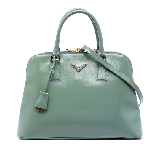 Prada Promenade Large Green Patent Leather