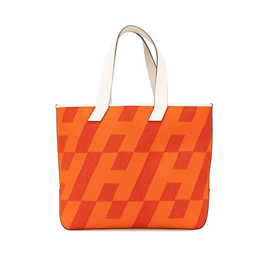 Hermès Cabas H en Biais 40 Orange Toile H Canvas Swift Calfskin