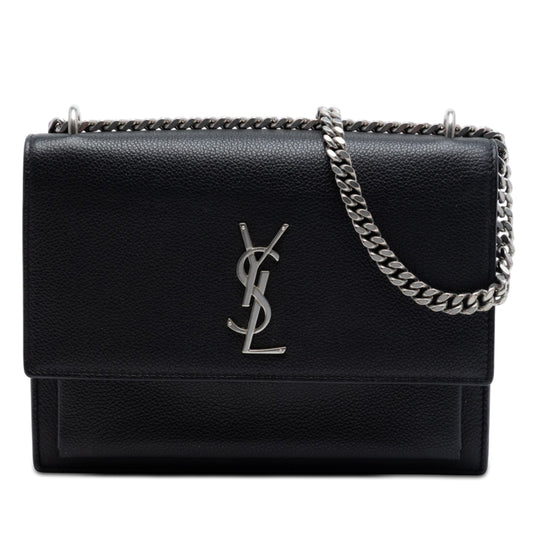 Saint Laurent Monogram Sunset Medium Black Calfskin
