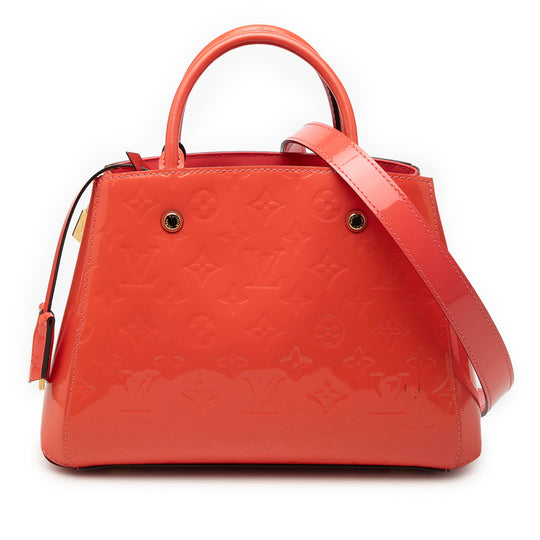 Louis Vuitton Montaigne BB Orange Vernis Leather