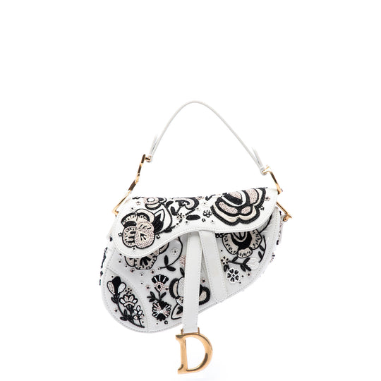 Dior Saddle Mini White Calfskin