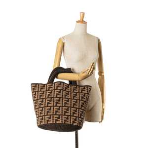 Fendi Shopping Tote Brown Zucca Cashmere