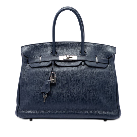Hermès Birkin Retourne 35 Blue Togo Leather