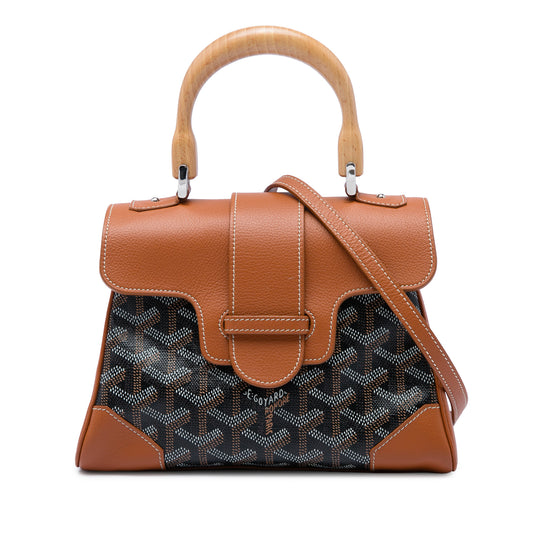 Goyard Saigon Souple Mini Brown Coated Canvas Calfskin