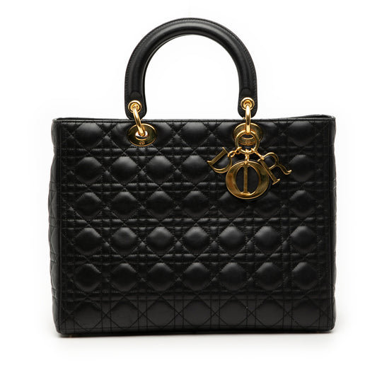 Dior Lady Dior Large Black Lambskin