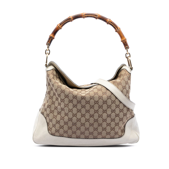 Gucci Bamboo Diana Beige GG Canvas