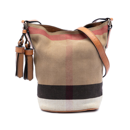 Burberry Ashby Mini Brown Mega Check Canvas Calfskin
