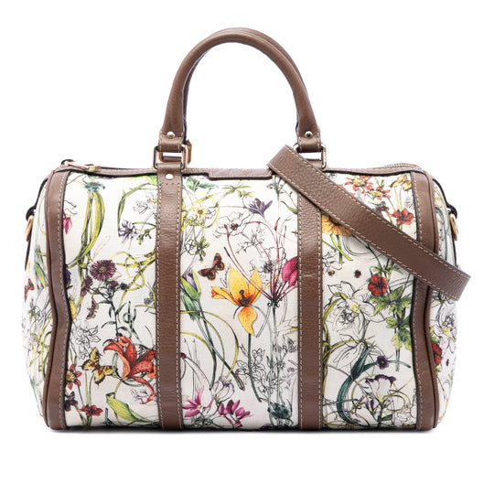 Gucci Flora Joy Boston Medium White Canvas