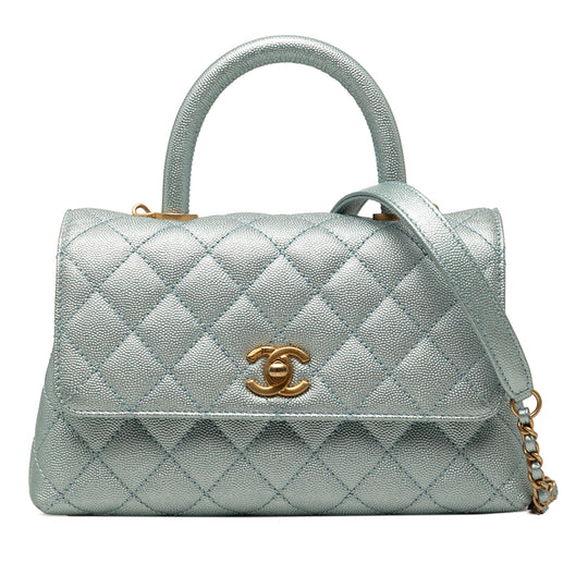 Chanel Coco Handle Mini Blue Caviar