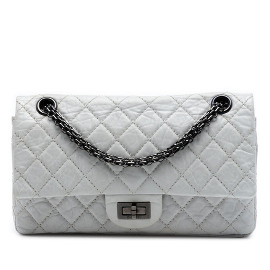 Chanel Reissue 2.55 Double Flap 225 White Aged Calfskin