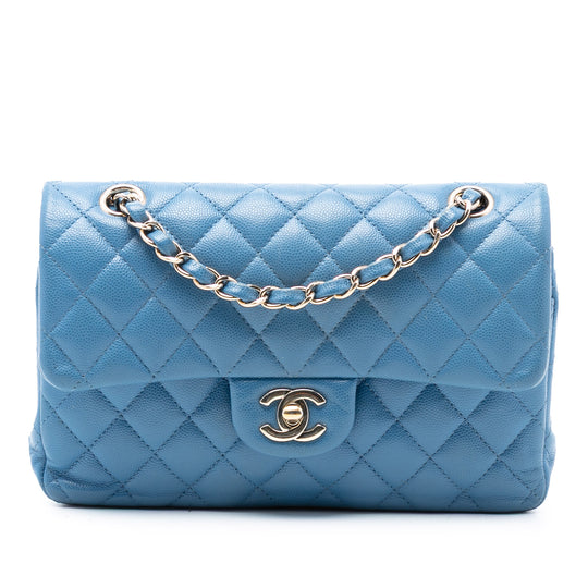 Chanel Classic Double Flap Small Blue Caviar
