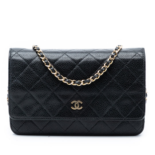 Chanel WOC Wallet on Chain Black Caviar Gold