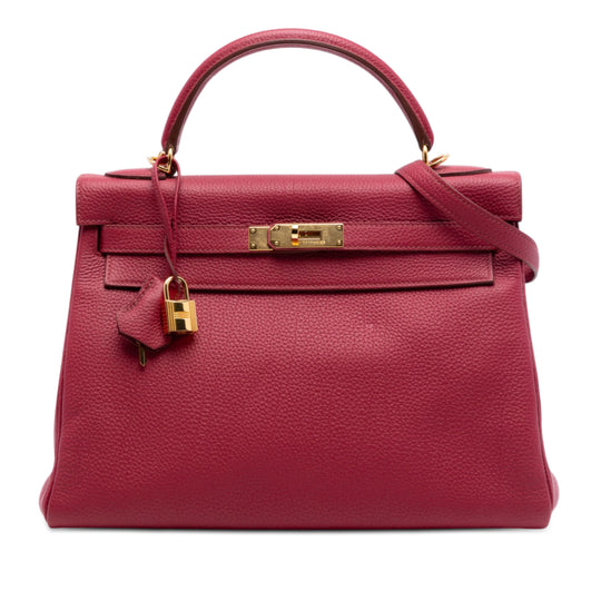 Hermès Kelly II Retourne 32 Red Togo Calfskin